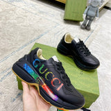 Gucci fresh white-and-black luxury sneakers view 7 breathable knit upper