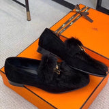 Hermes shoes Style 399 - texture and material detail (alternate angle)