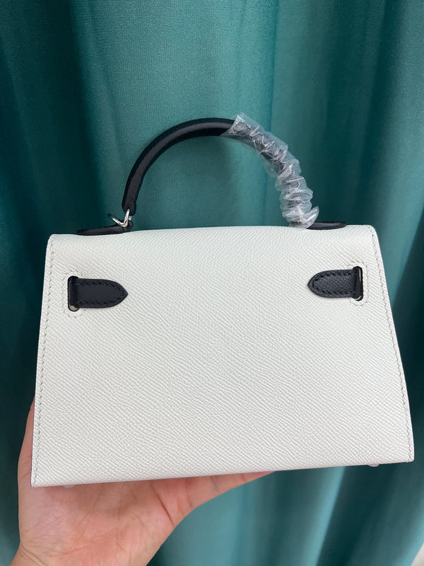 Understated bag shown from front angle