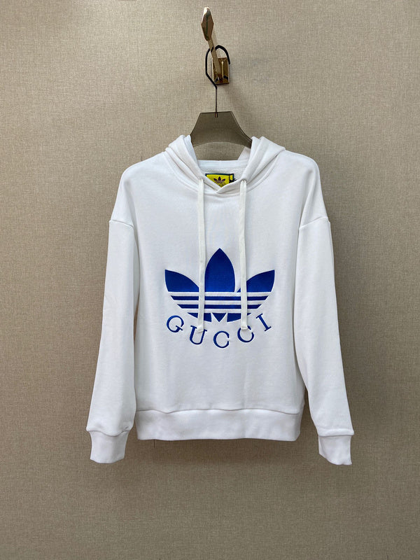 Front view of Gucci luxury clothing with logo-detail design