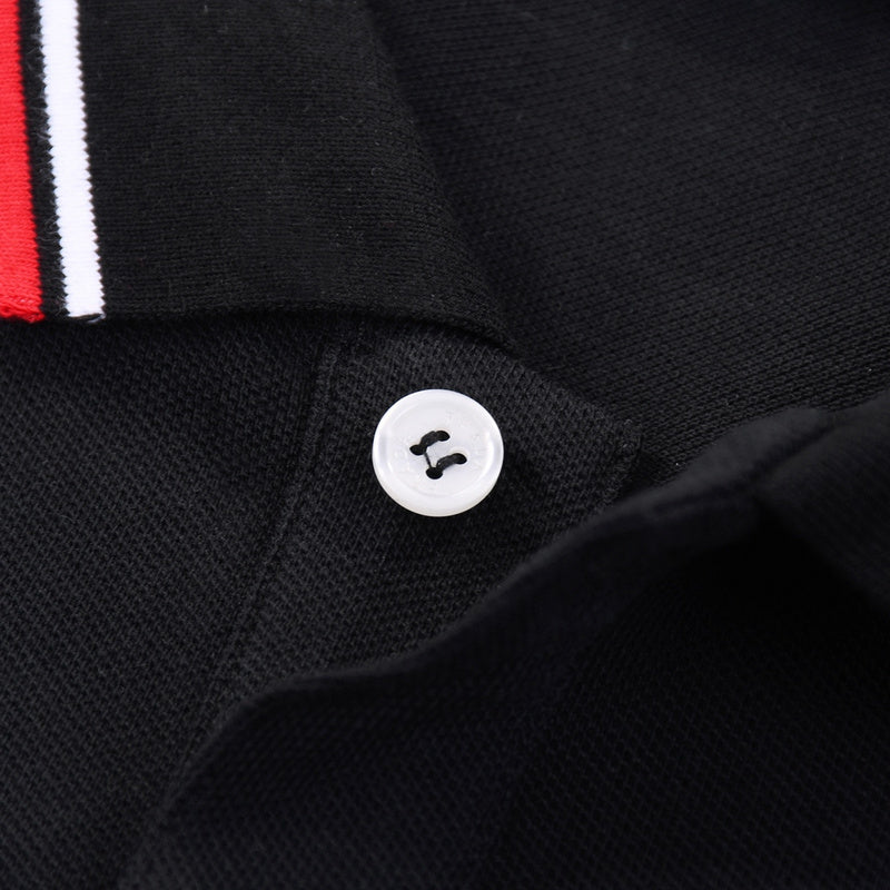 Front view of Polo cotton polo shirt with monogram-inspired silhouette