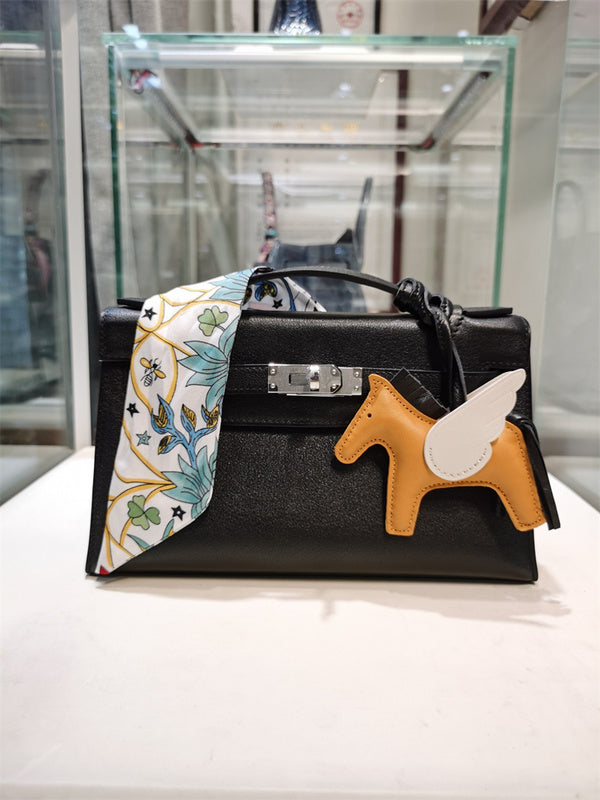 Close-up detail of poised bag design