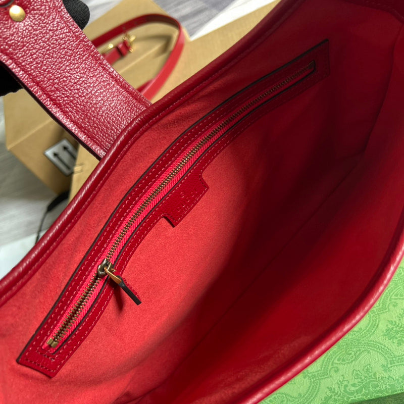 Side view of refined structured handbag