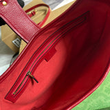 Side view of refined structured handbag