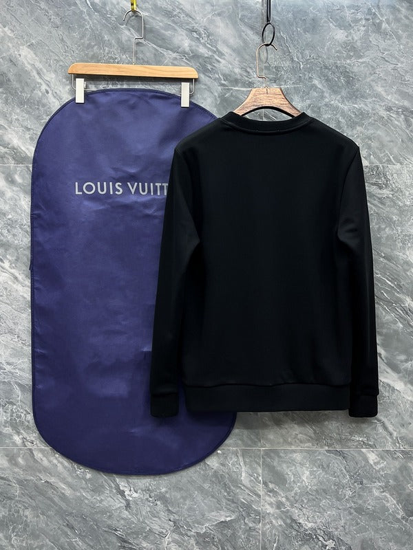 Side profile of Louis Vuitton luxury clothing with signature branding