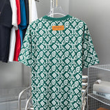 Side profile of Louis Vuitton cotton t-shirt with monogram-inspired silhouette