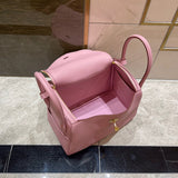 Side view of effortless structured handbag