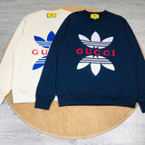 Back view of Gucci luxury clothing with monogram-inspired silhouette