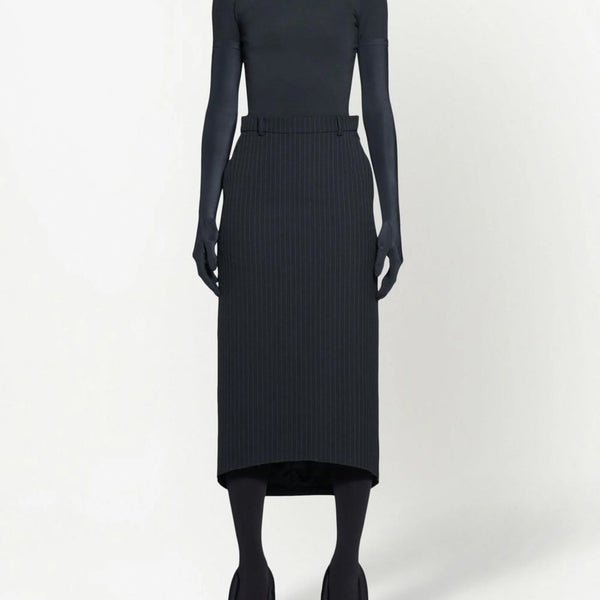 Balenciaga Skirts? BALENCIAGA Hourglass Pinstripe Pencil Skirt Elegant Designer Casual Skirt