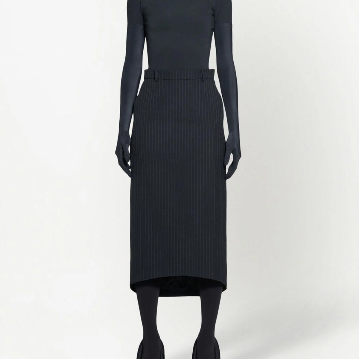 Balenciaga Skirts- BALENCIAGA Hourglass Pinstripe Pencil Skirt Chic Everyday Designer Skirt