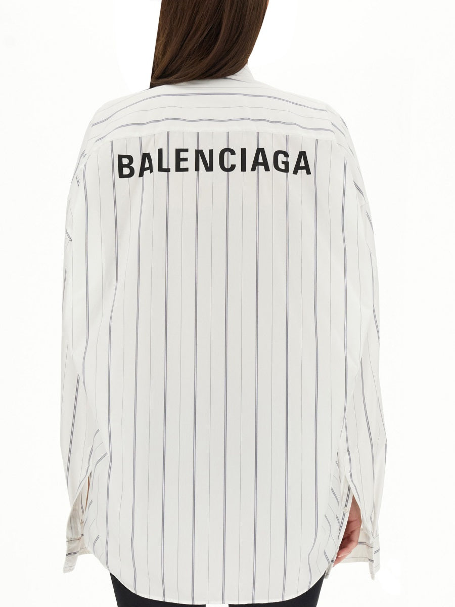 Balenciaga Tops? BALENCIAGA Oversized Logo Shirt for Women Elegant Everyday Designer Top