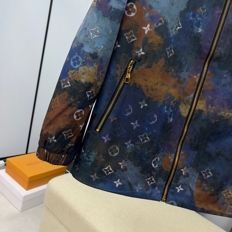 Front view of Louis Vuitton luxury clothing with logo-detail design