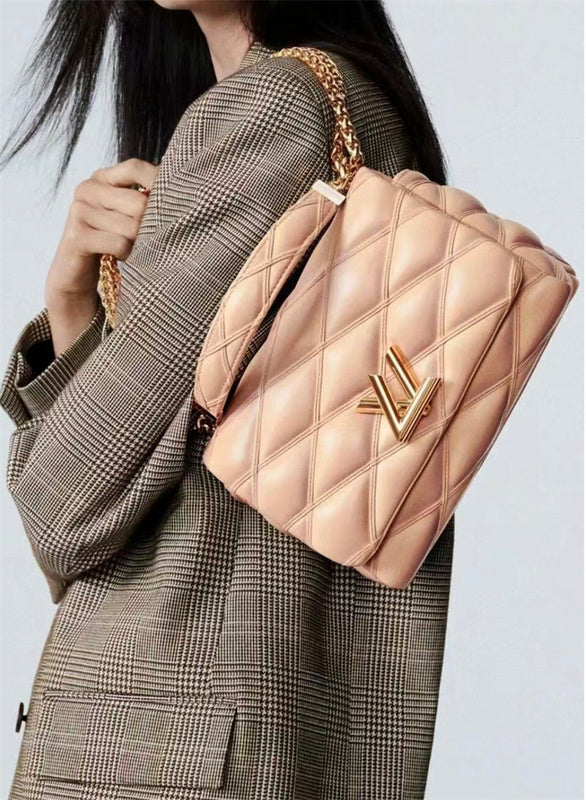  Polished carryall bag carried on shoulder