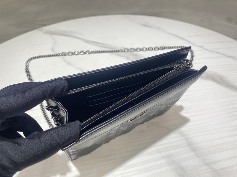 Front view of modern sleek women's handbag – women's designer-style accessory