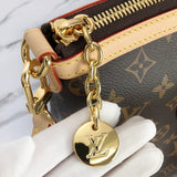 Top view of classic everyday-luxe women's handbag – women's designer-style accessory