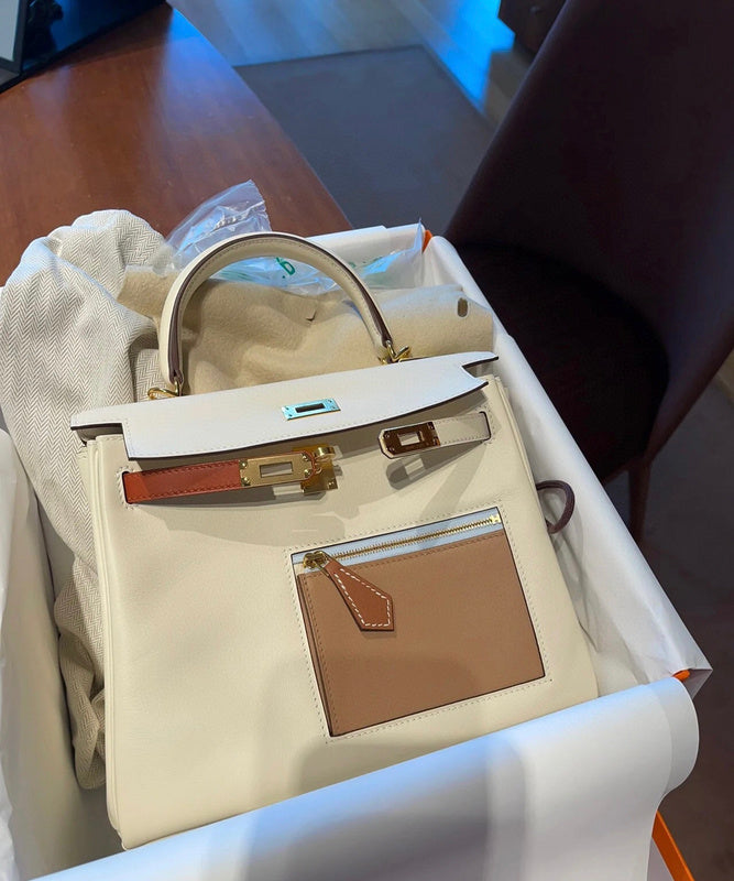 Sophisticated bag shown from front angle
