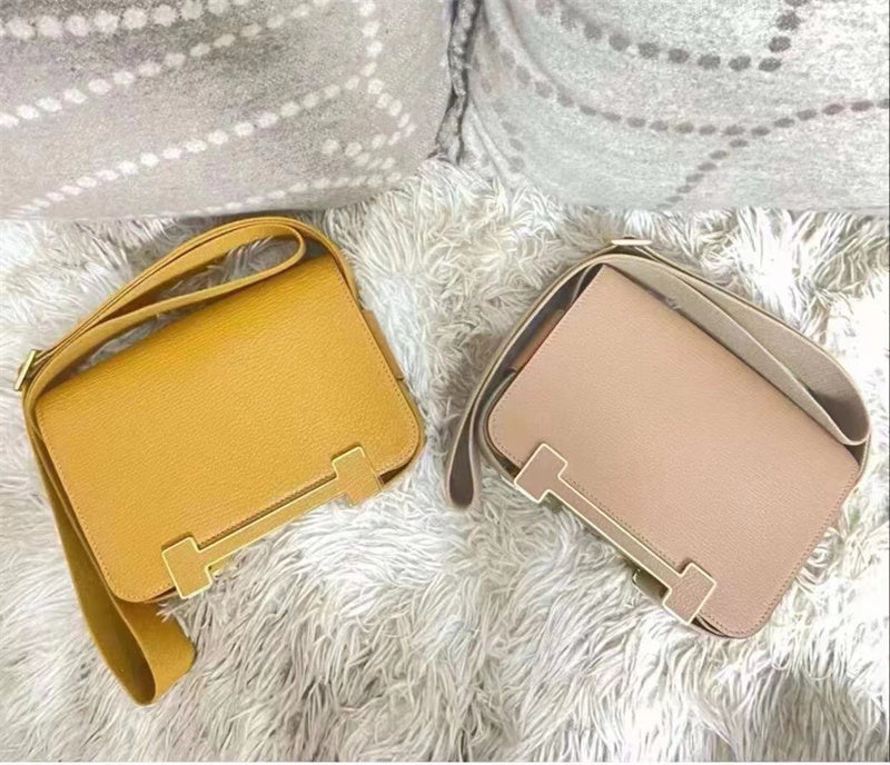 Side view of minimalist structured handbag