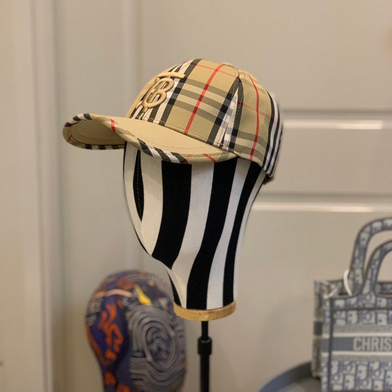 Close-up detail view of Burberry unisex cap