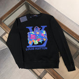 Front view of Louis Vuitton luxury clothing with signature branding