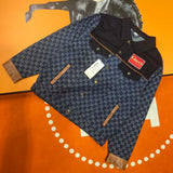 Side profile of Gucci luxury clothing with logo-detail design
