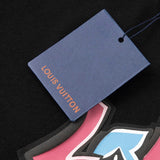 Close-up detail shot of Louis Vuitton cotton t-shirt with logo-detail design