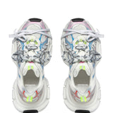 Close-up of Balenciaga sneakers hardware and fine stitching