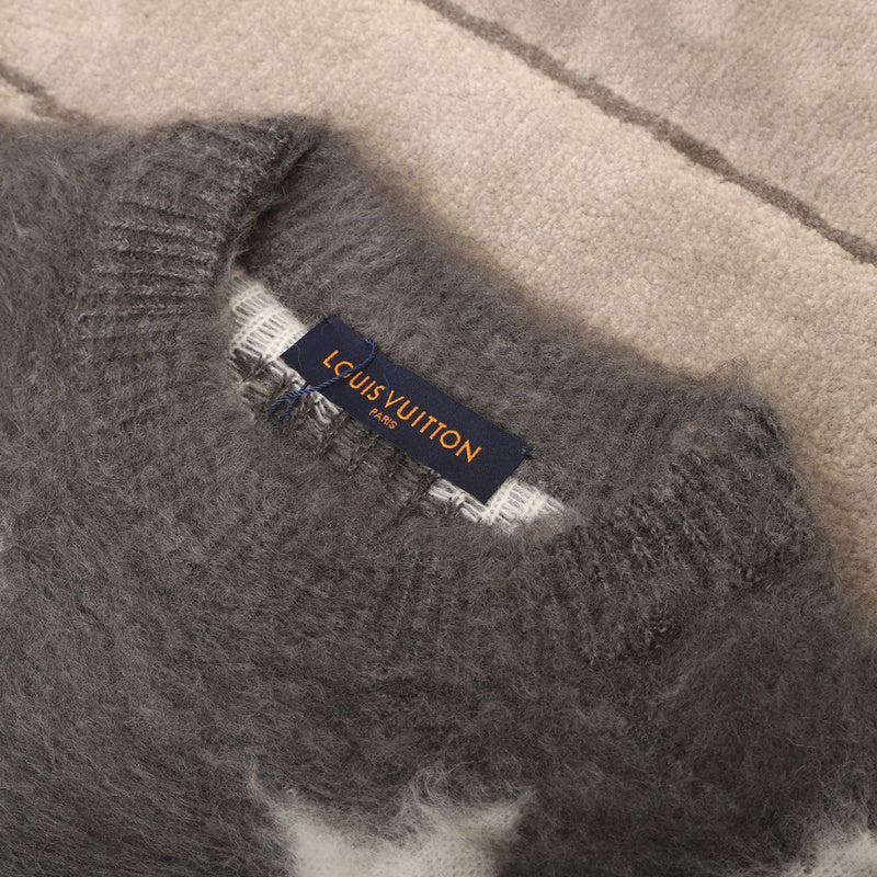 Front view of Louis Vuitton luxury clothing with logo-detail design