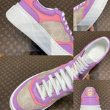 Side profile of Gucci tonal black sneakers bold athletic profile