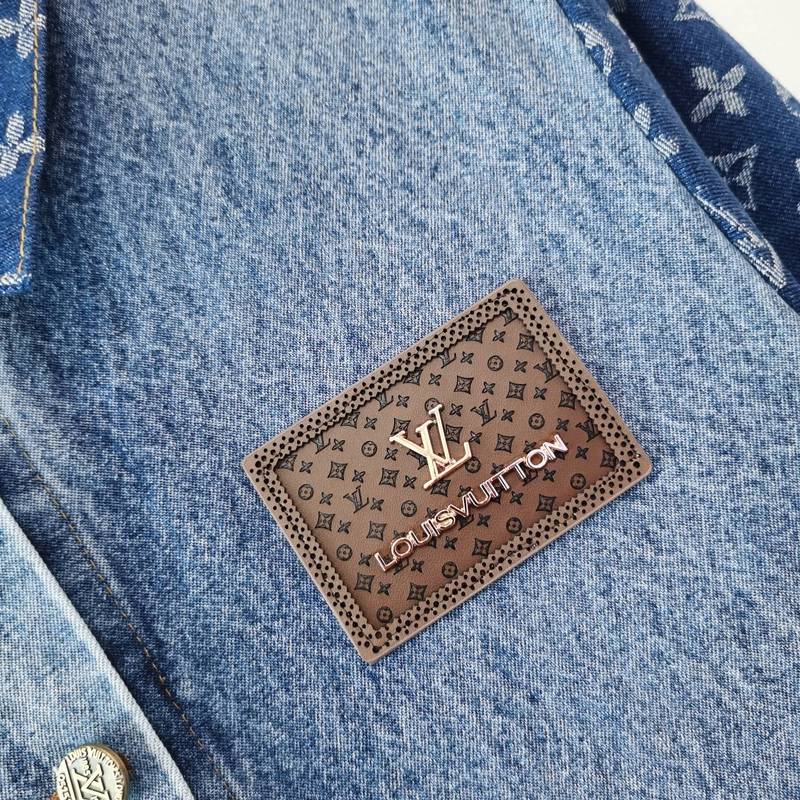 Full styled look of Louis Vuitton luxury clothing with logo-detail design