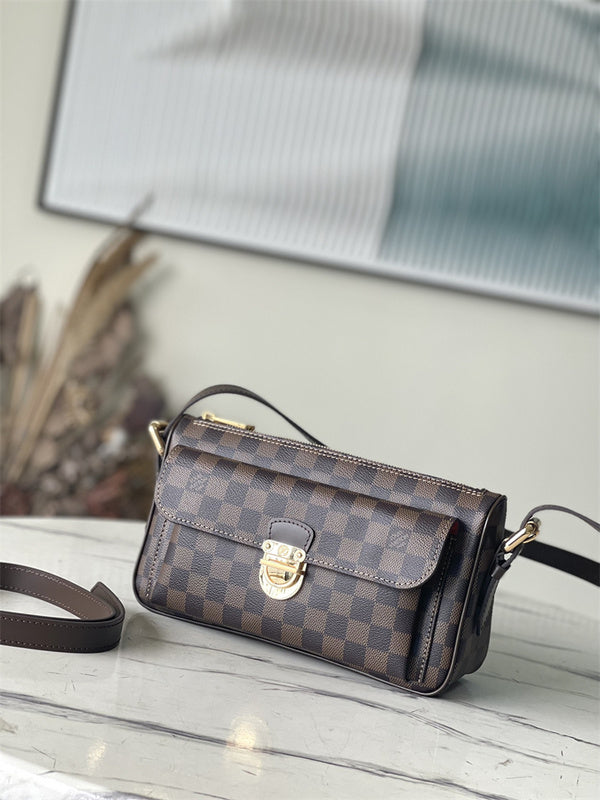  Curated handbag carried on shoulder