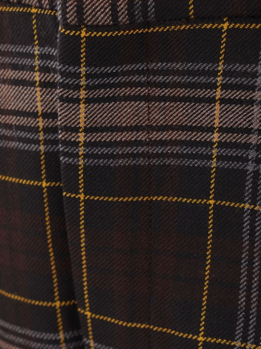 Close-up of Fendi pants hardware and fine stitching