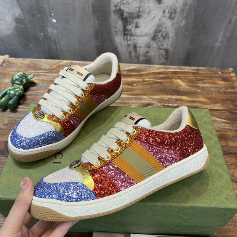 Gucci bold contrast luxury sneakers view 7 signature lace-up style