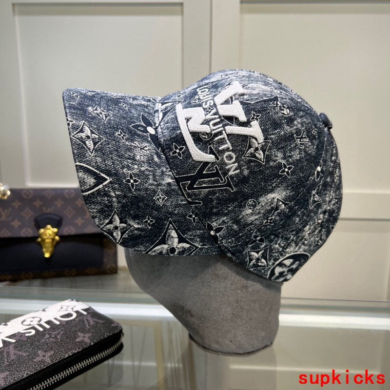 Close-up detail view of Louis Vuitton unisex cap