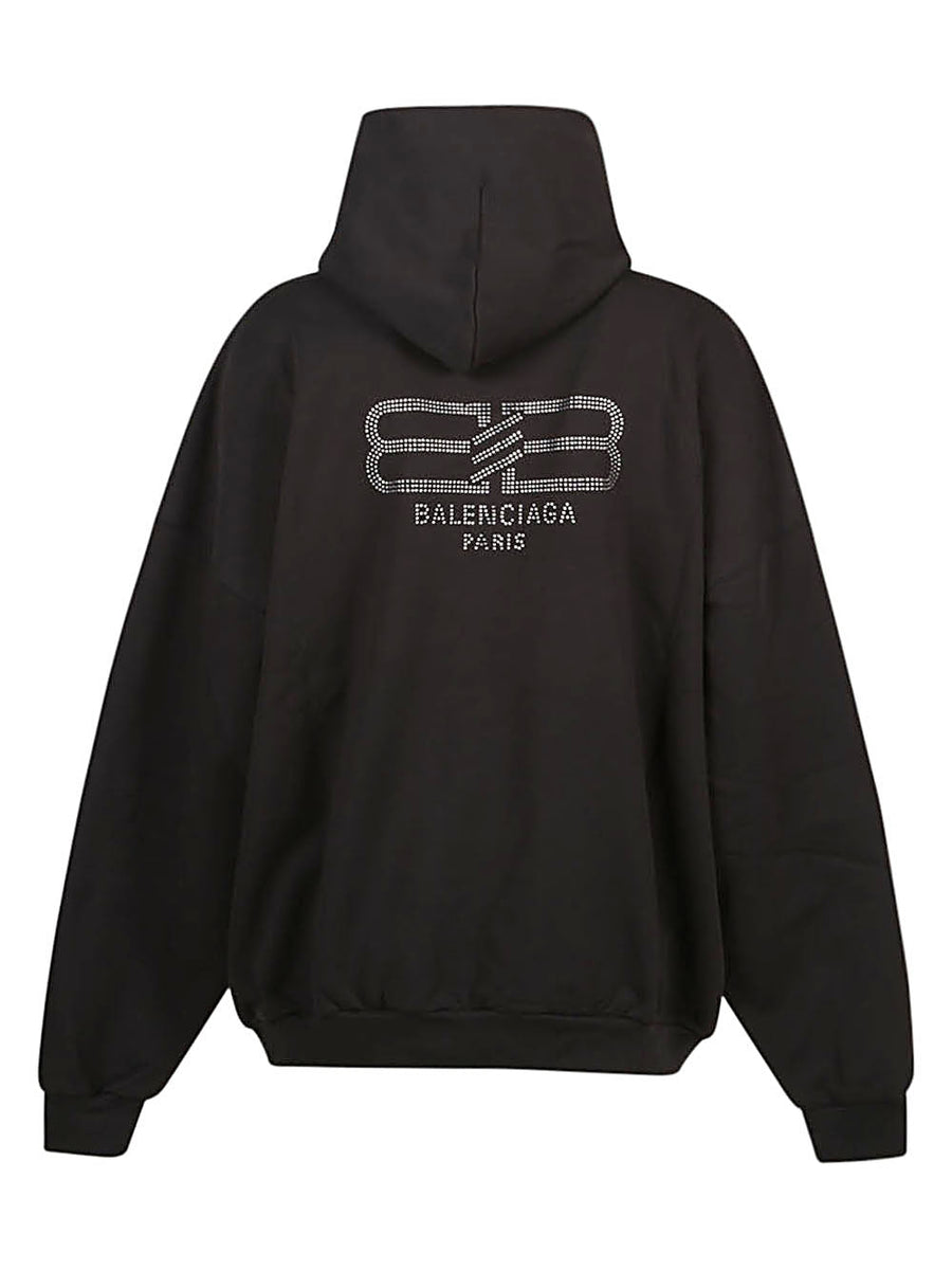 Balenciaga Hoodies? BALENCIAGA Strass Cotton Hoodie with Rhinestone Detail Premium Designer Casual Hoodie