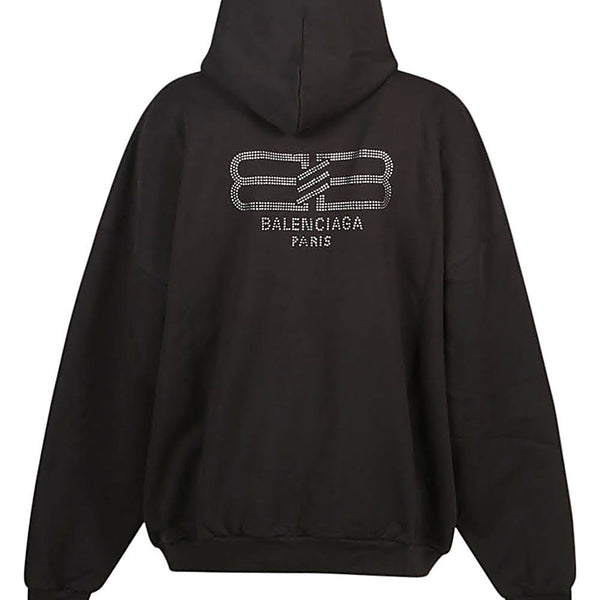Balenciaga Hoodies? BALENCIAGA Strass Cotton Hoodie with Rhinestone Detail Premium Designer Casual Hoodie