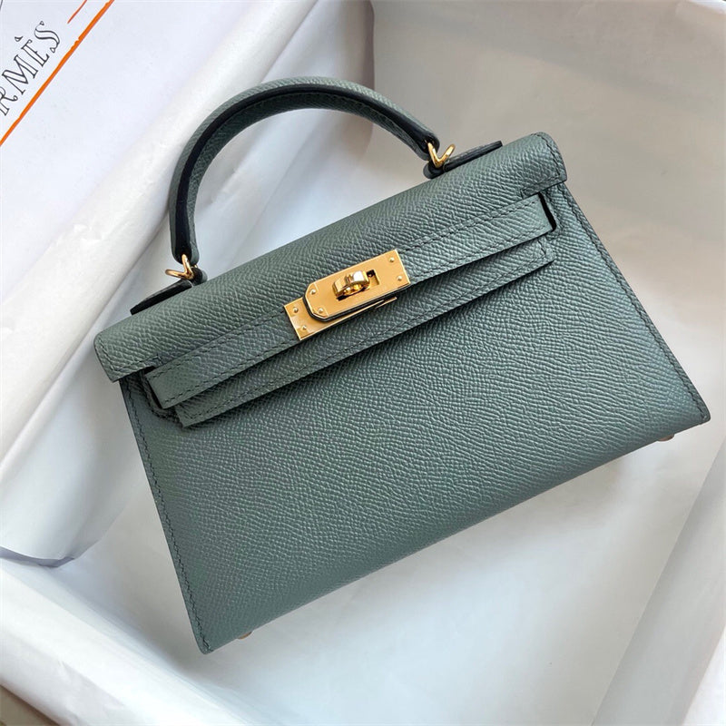 Side view of sophisticated structured handbag
