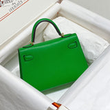 Sophisticated bag shown from front angle