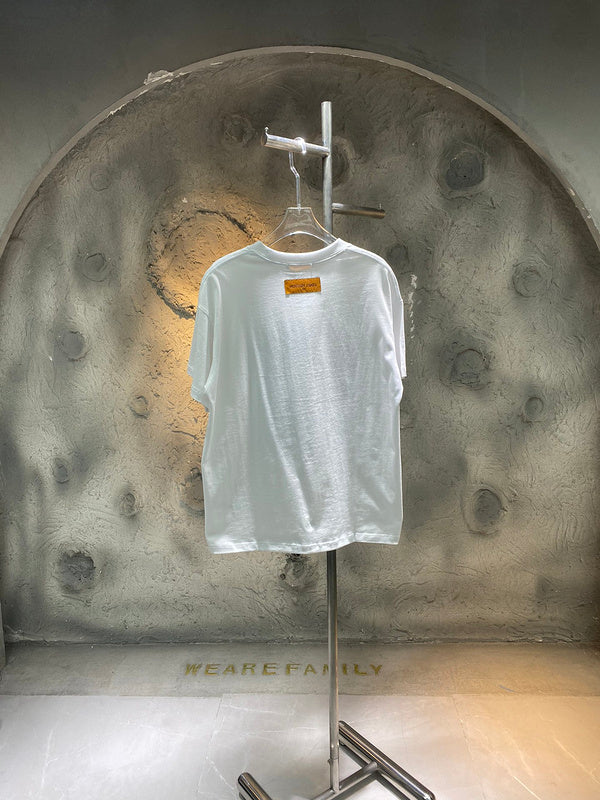 Side profile of Louis Vuitton cotton t-shirt with runway-inspired design