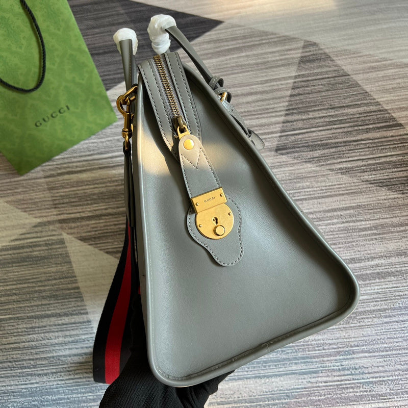Side view of chic structured handbag