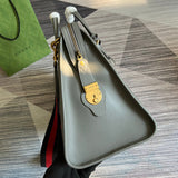 Side view of chic structured handbag