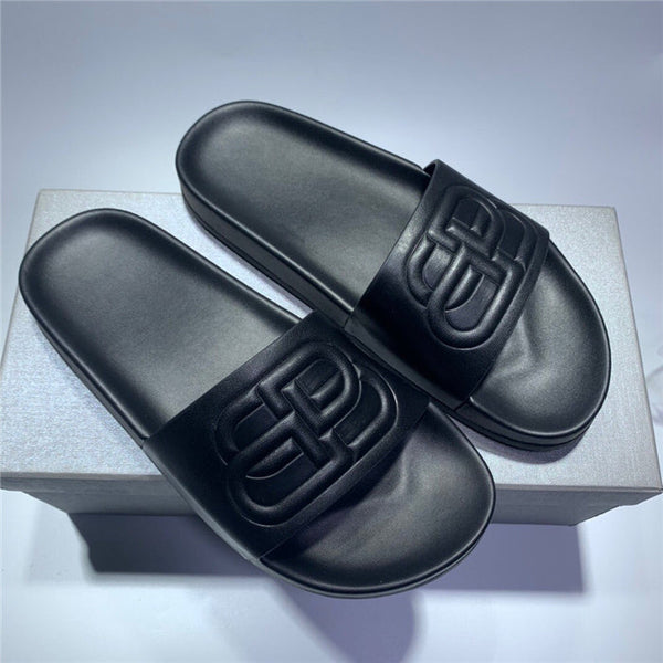 Balenciaga Chocolate Brown Platform Sandals - Angled View
