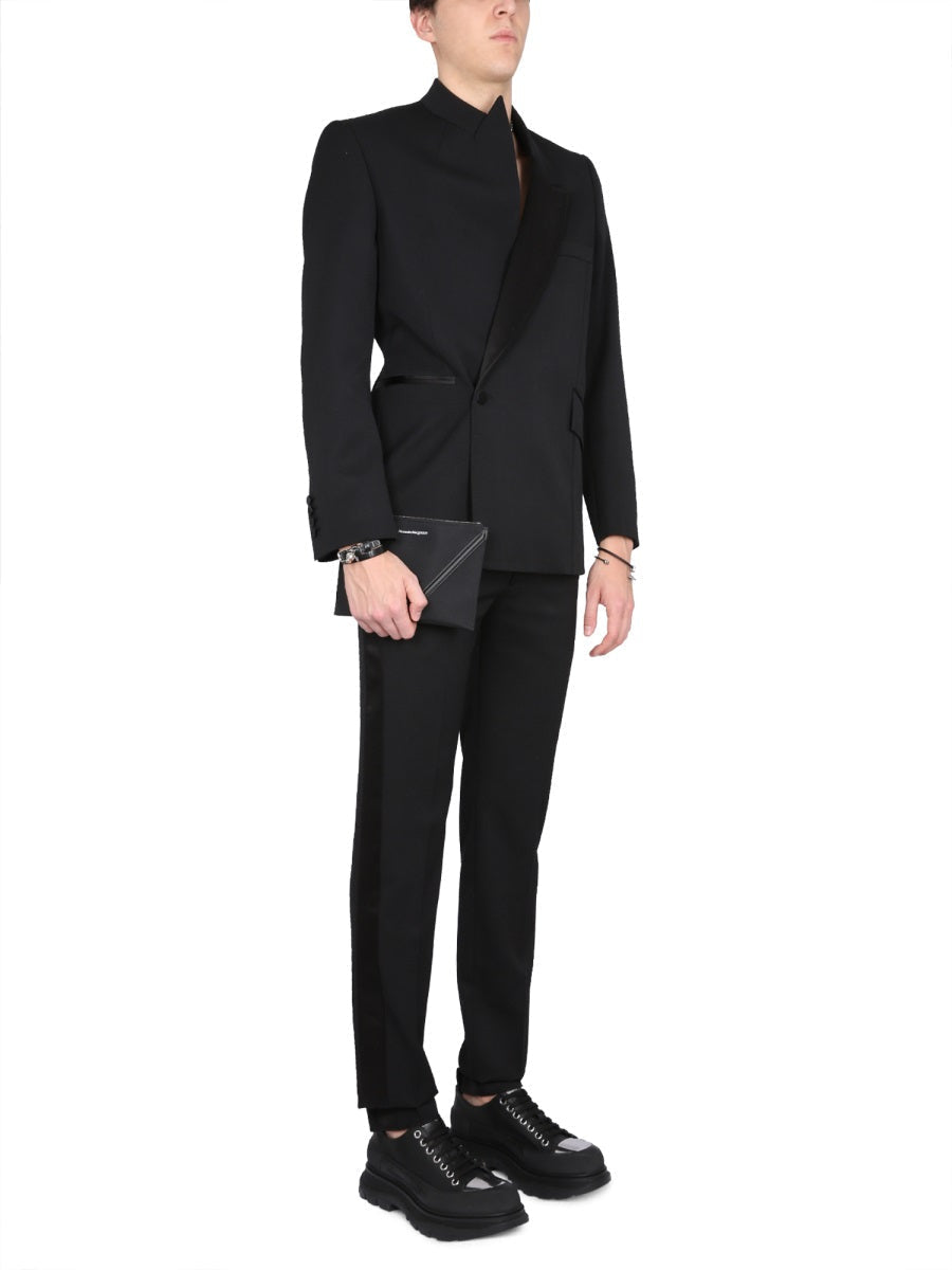 Alexander McQueen premium pants detail and craftsmanship close-up
