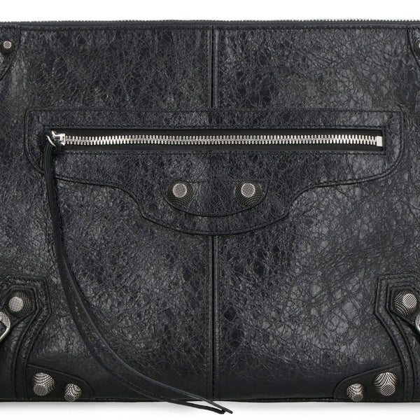 Balenciaga Bags? BALENCIAGA Mini Pouch Handbag with Decorative Studs Luxury Designer Leather Handbag