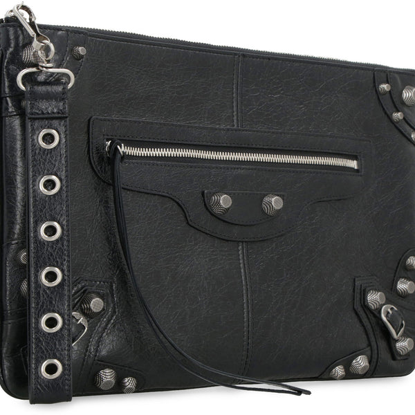 Balenciaga Bags? BALENCIAGA Mini Pouch Handbag with Decorative Studs Luxury Designer Leather Handbag