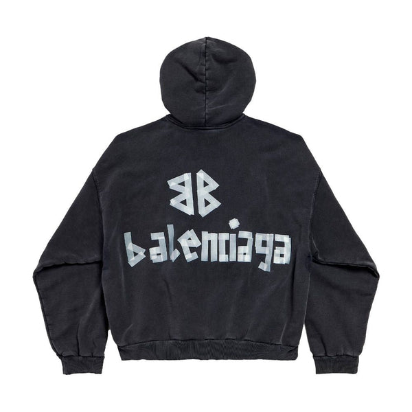 Balenciaga Hoodies- BALENCIAGA Distressed Cotton Hoodie Comfortable Luxury Streetwear Hoodie