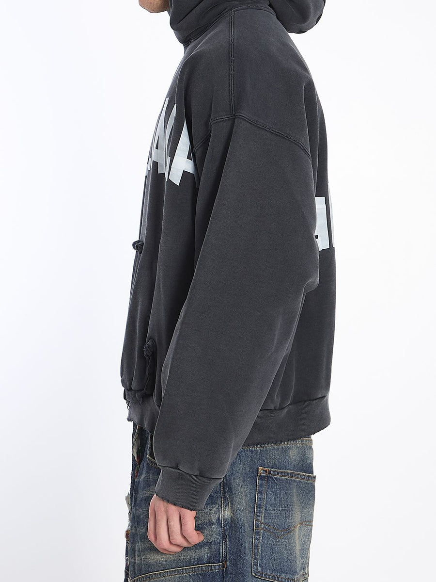 Balenciaga Hoodies- BALENCIAGA Distressed Cotton Hoodie Comfortable Luxury Streetwear Hoodie