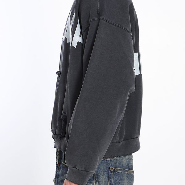 Balenciaga Hoodies- BALENCIAGA Distressed Cotton Hoodie Comfortable Luxury Streetwear Hoodie