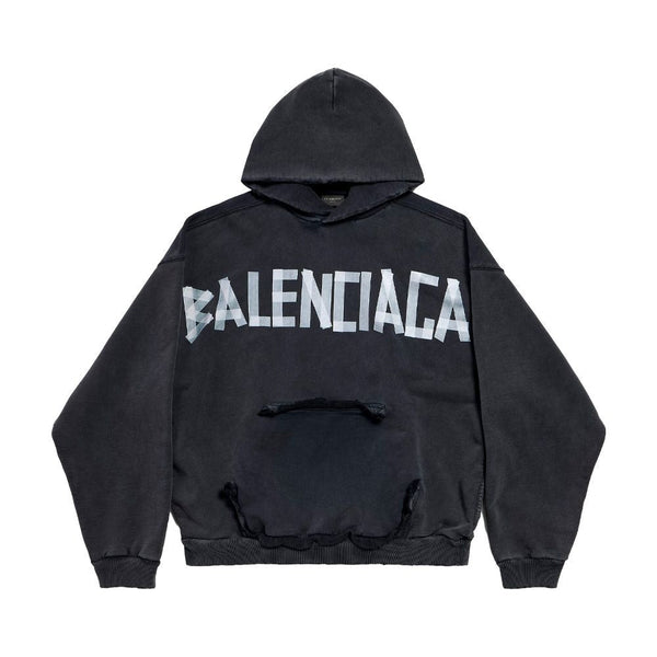 Balenciaga Hoodies- BALENCIAGA Distressed Cotton Hoodie Comfortable Luxury Streetwear Hoodie