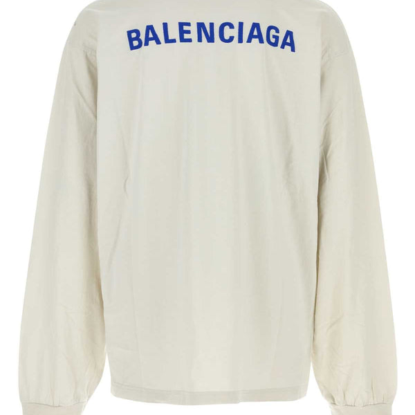 Balenciaga T-Shirts? BALENCIAGA Chalk Cotton Medium T-Shirt Premium Designer Cotton T-Shirt