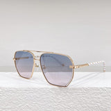 Close-up detail view of Louis Vuitton unisex sunglasses